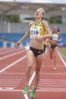 Elle Baker (Stockport Harriers) wins the senior ladies 1500 metres, Northern Championships, Sport City, Manchester